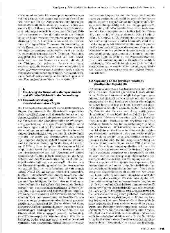 Vorschauseite 2: Erforderlichkeit des Ersatzes der Kosten der Personalvertretung durch die DienststelleEIN DAUERKONFLIKT ZWISCHEN DIENSTSTELLE UND PERSONALVERTRETUNG