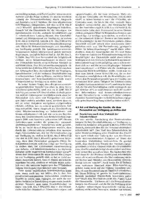 Vorschauseite 4: Erforderlichkeit des Ersatzes der Kosten der Personalvertretung durch die DienststelleEIN DAUERKONFLIKT ZWISCHEN DIENSTSTELLE UND PERSONALVERTRETUNG