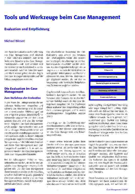 Vorschauseite 1: Tools und Werkzeuge beim Case ManagementEvaluation und Entpflichtung