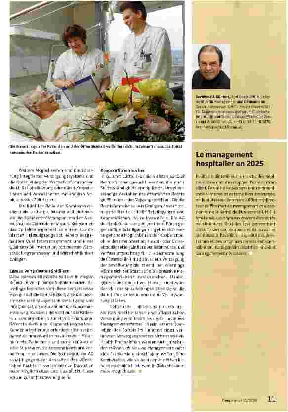 Vorschauseite 2: Spitalmanagement 2025: Szenarien