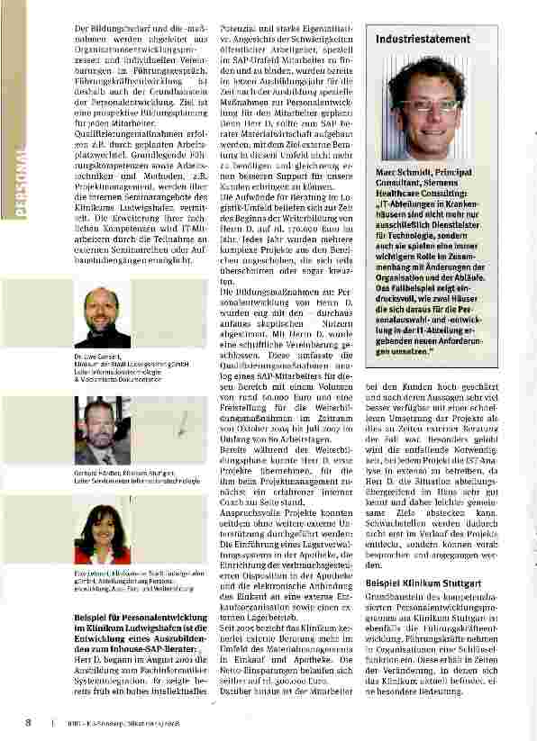 Vorschauseite 2: Personalentwicklung in der ITBeispiel Klinikum Ludwigshafen und Klinikum Stuttgart