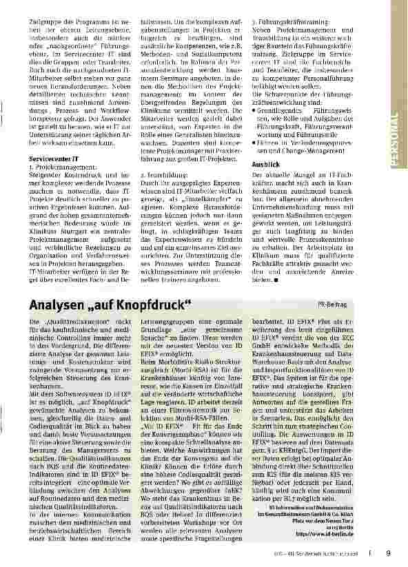 Vorschauseite 3: Personalentwicklung in der ITBeispiel Klinikum Ludwigshafen und Klinikum Stuttgart