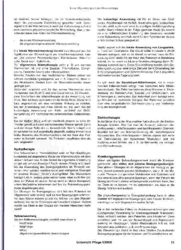 Vorschauseite 2: Physiotherapie in der Rheumatologie