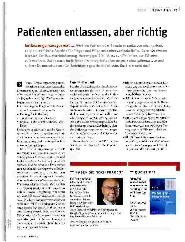 Vorschauseite 1: Patienten entlassen, aber richtig