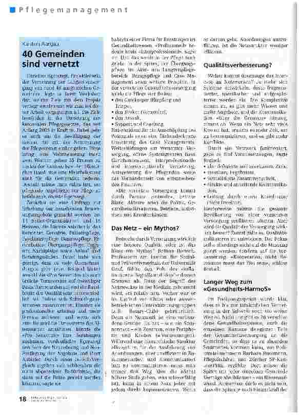 Vorschauseite 2: Vernetzte Versorgung - was heisst das eigentlich?