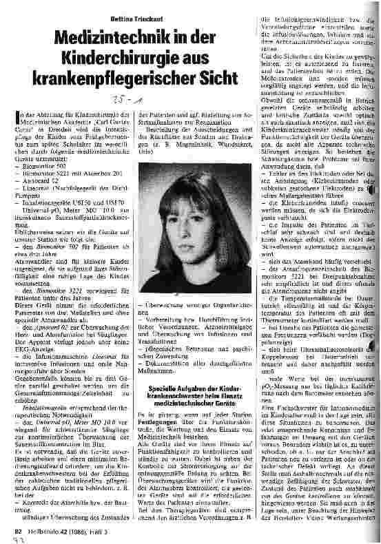 Vorschauseite 1: Medizintechnik in der Kinderchirurgie aus krankenpflegerischer Sicht