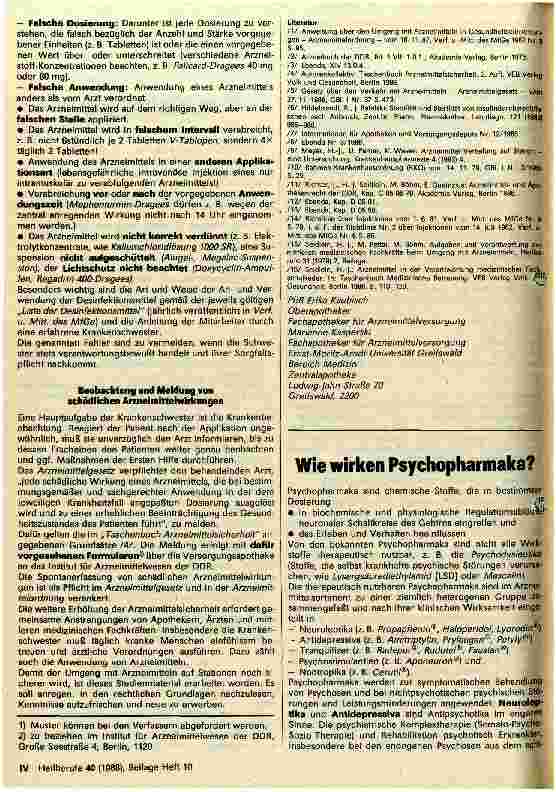 Vorschauseite 1: Wie wirken Psychopharmaka