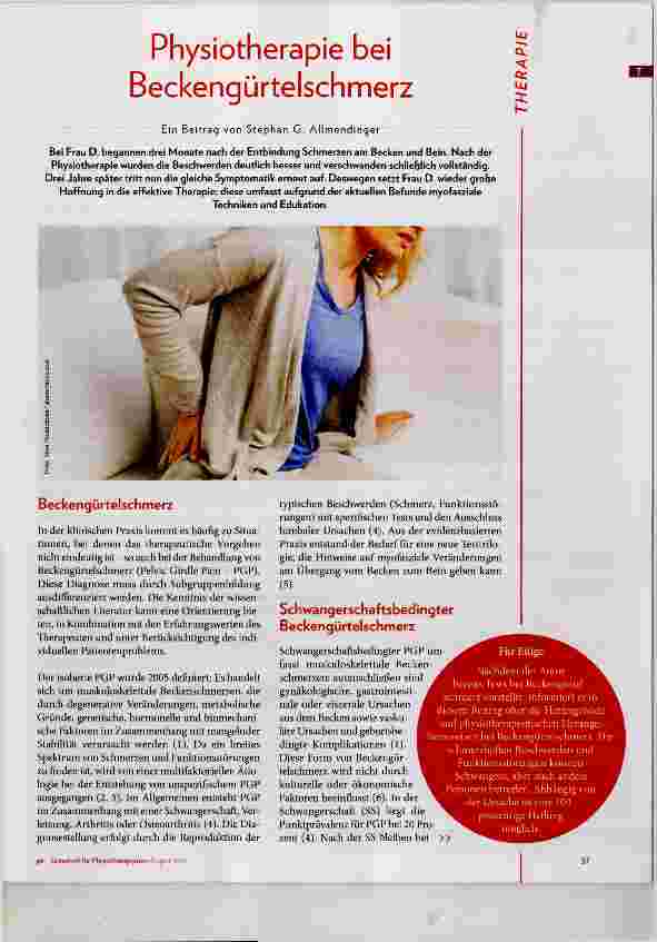 Vorschauseite 1: Physiotherapie bei Beckengürtelschmerz