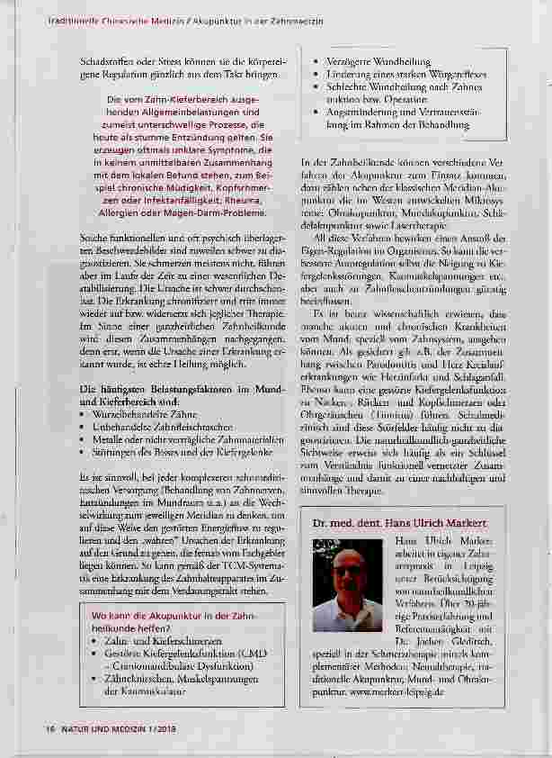 Vorschauseite 2: Akupunktur in der Zahnmedizin