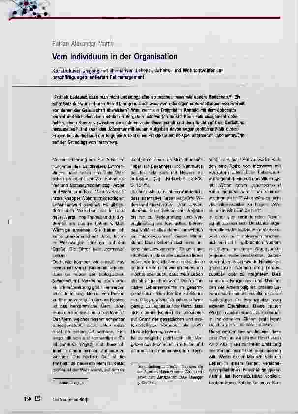 Vorschauseite 1: Vom Individuum in der Organisation