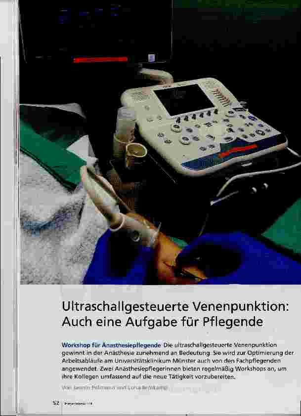 Vorschauseite 1: Ultraschallgesteuerte Venenpunktion: Auch eine Aufgabe für Pflegende