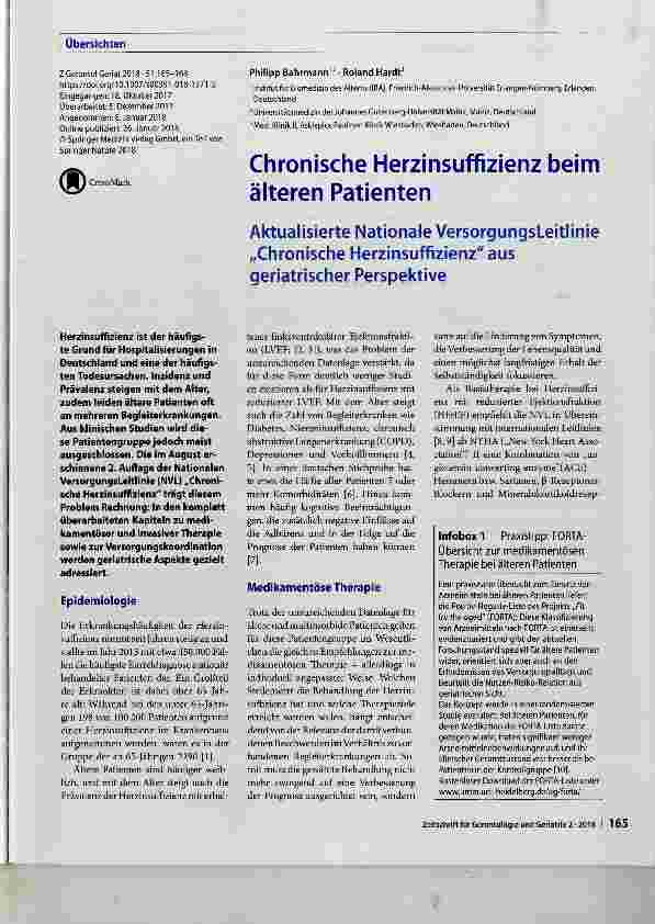 Vorschauseite 1: Chronische Herzinsuffizienz beim älteren Patienten
