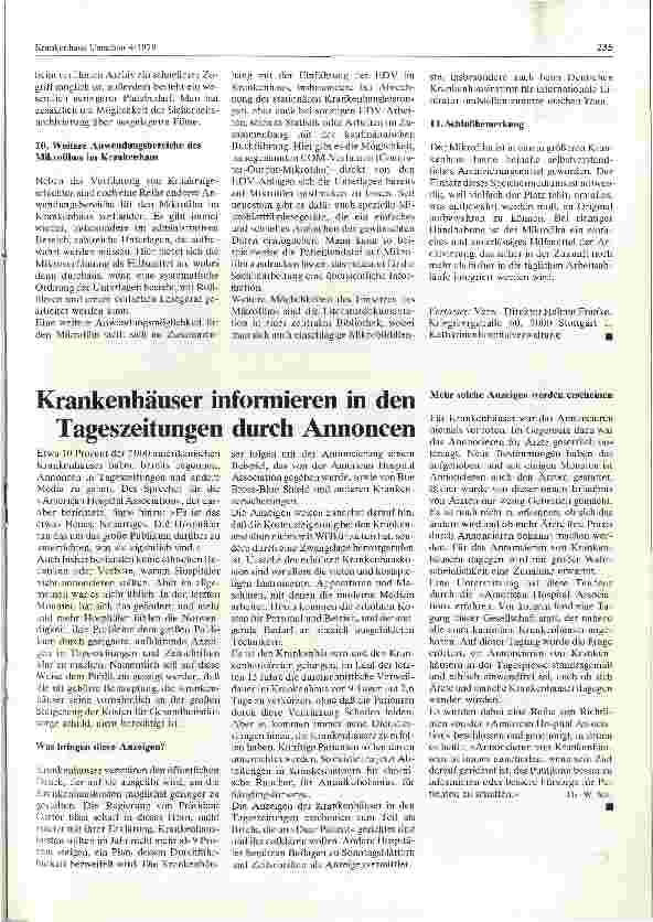 Vorschauseite 4: Mikroverfilmung im Krankenhaus