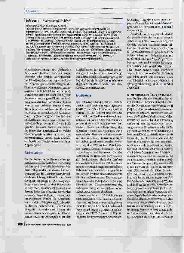 Vorschauseite 2: Nachstationärer Verlauf bei überlebter Sepsis