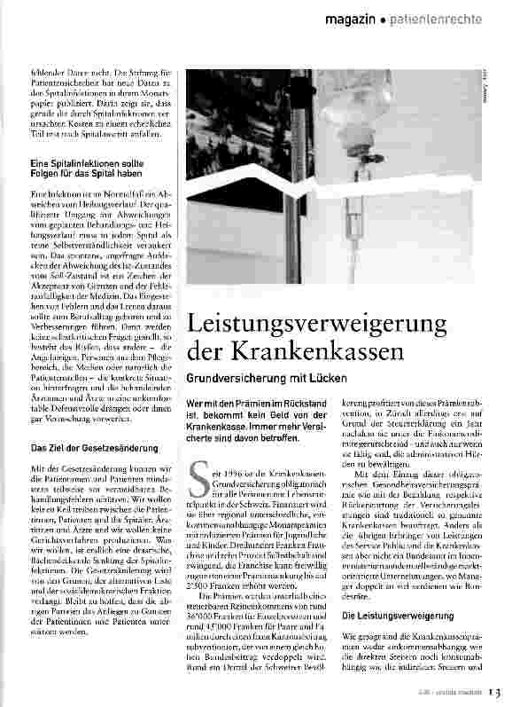 Vorschauseite 1: Leistungsverweigerung der Krankenkassen