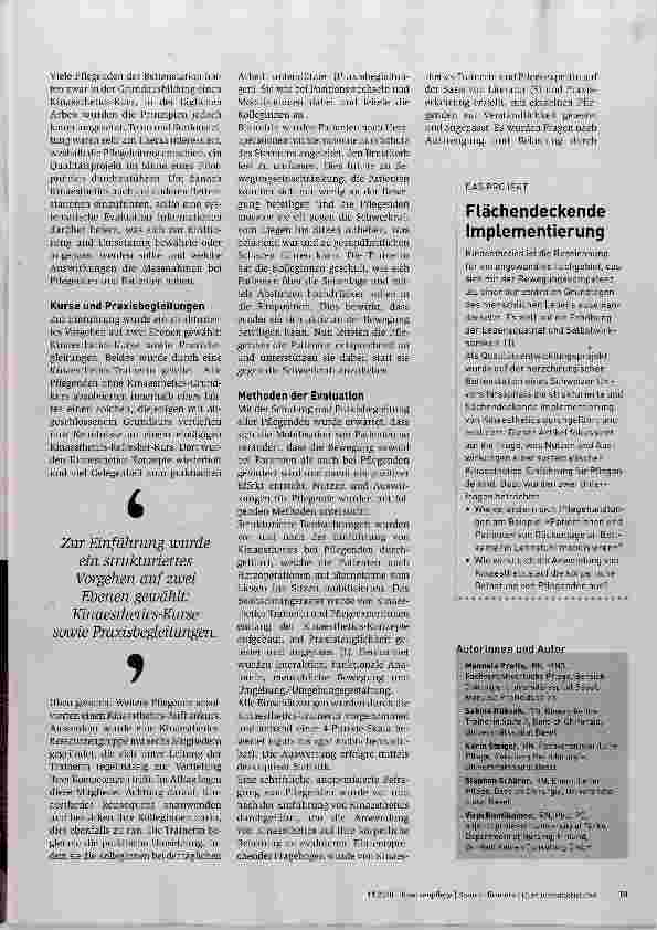 Vorschauseite 2: Kinaesthetics zum Wohl von Patienten und Pflegenden