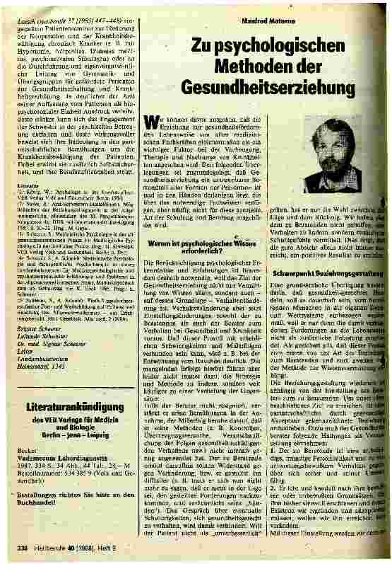 Vorschauseite 2: Zusammenarbeit von Arzt und Sprechstundenschwester bei der psychischen Patientenbetreuung