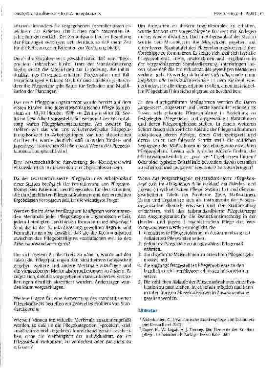 Vorschauseite 5: Das teilstandardisierte Pflegeplanungskonzept