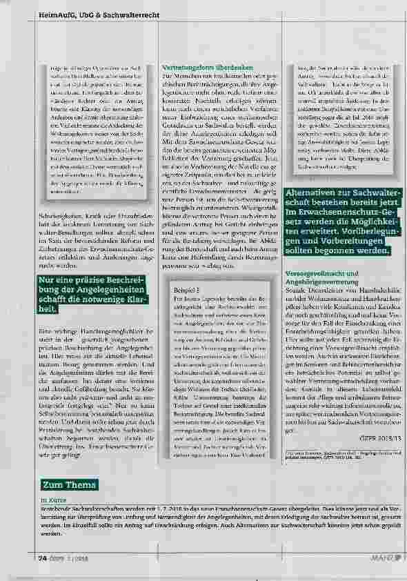 Vorschauseite 3: Übergangsphase vom Sachwaltrecht zum Erwachsenenschutzrecht