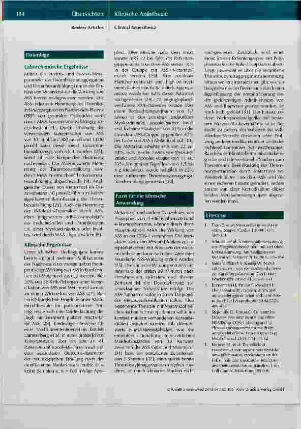 Vorschauseite 3: Mechanismen und klinische Relevanz der Medikamenteninteraktion von Metamizol und Acetylsalicylsäure