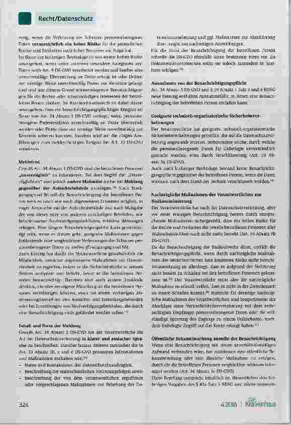Vorschauseite 5: Informationspflichten der Krankenbei Datenschutzverletzungen