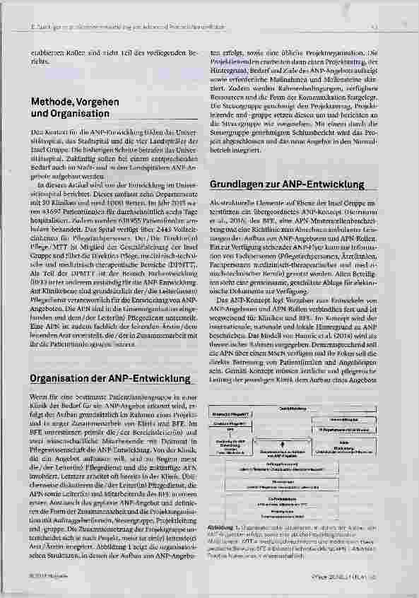 Vorschauseite 3: Gezielte Entwicklung von Advanced Practice Nurse-Rollen für spezifische Patient(inn)engruppen in einem Schweizer Universitätsspital