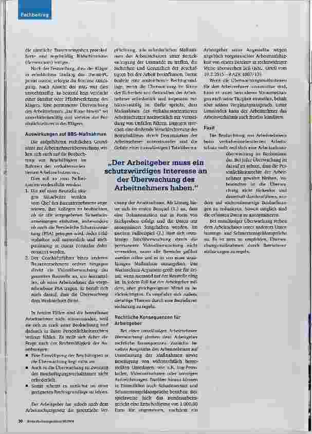 Vorschauseite 3: Überwachung des Arbeitnehmerverhaltens rechtliche Grenzen und Haftung