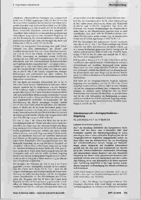 Vorschauseite 1: Urlaubsanspruch Antragserfordernis Abgeltung