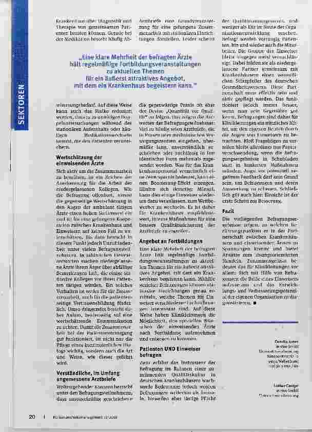 Vorschauseite 3: Einweiser befragen, betreuen, begeistern