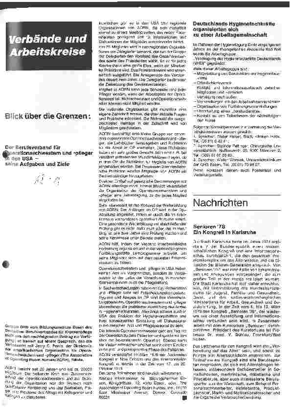 Vorschauseite 1: Blick über die Grenzen: Der Berufsverband für OP-Schwestern und Pfleger in den USA - seine Aufgaben und Ziele