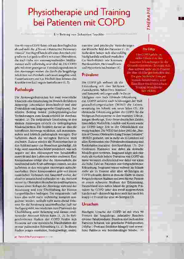 Vorschauseite 2: Physiotherapie und Training bei Patienten mit COPD