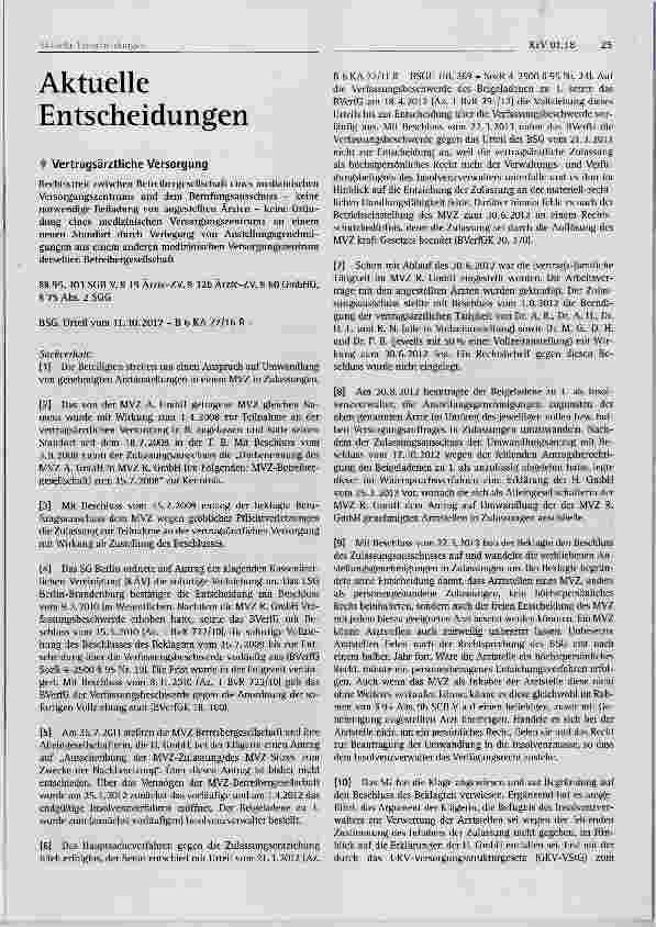 Vorschauseite 1: Vertragsärztliche Versorgung