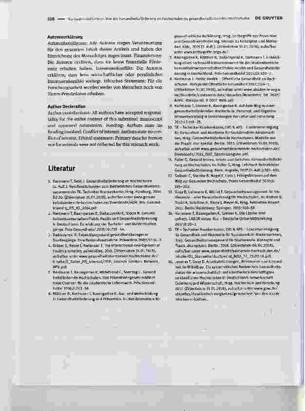 Vorschauseite 3: Von der Gesundheitsförderung an Hochschulen zu gesundheitsfördernden Hochschulen