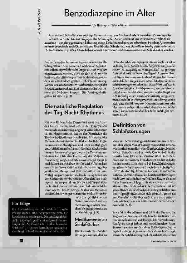 Vorschauseite 1: Benzodiazepine im Alter