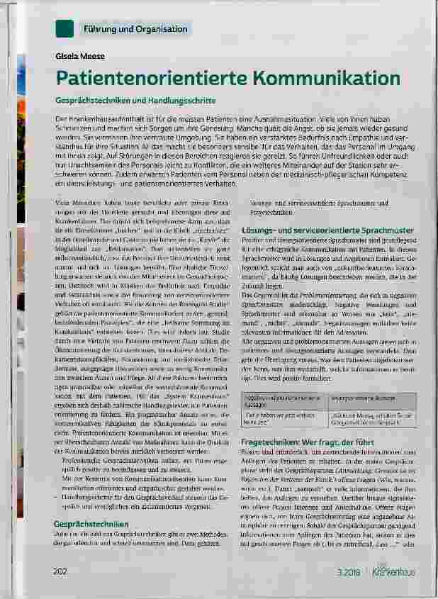 Vorschauseite 1: Patientenorientierte Kommunikation