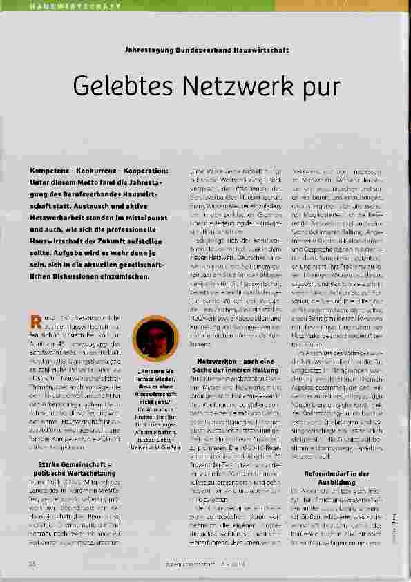 Vorschauseite 1: Gelebtes Netzwerk pur