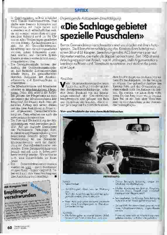 Vorschauseite 1: Die Sachgebiete gebieten spezielle Pauschalen Ungenügende Autospesen-Entschädigung