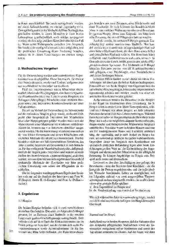 Vorschauseite 2: Die praktische Umsetzung des Hospizkonzepts in stationären Einrichtungen