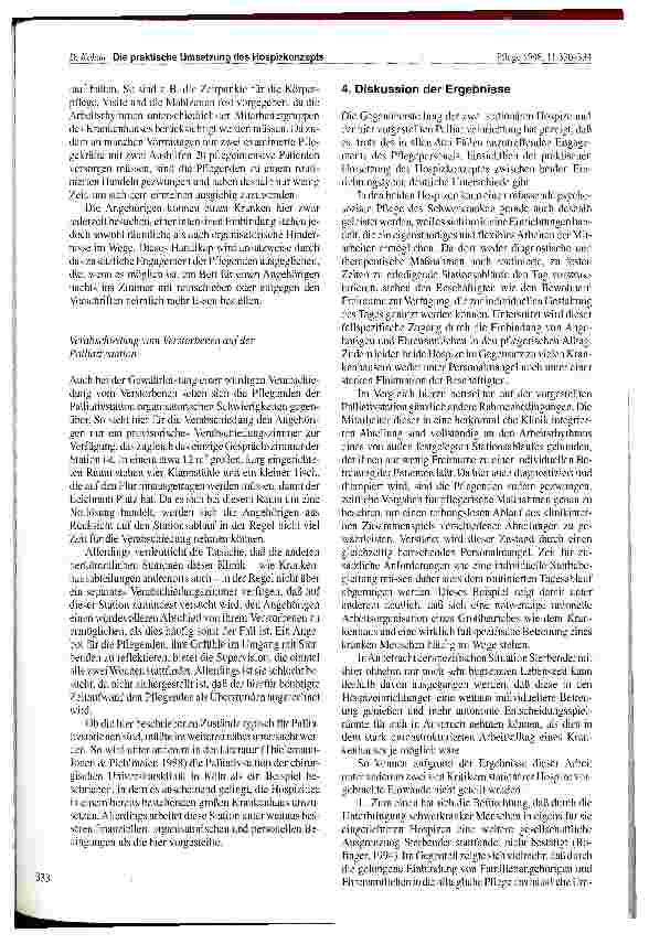 Vorschauseite 4: Die praktische Umsetzung des Hospizkonzepts in stationären Einrichtungen