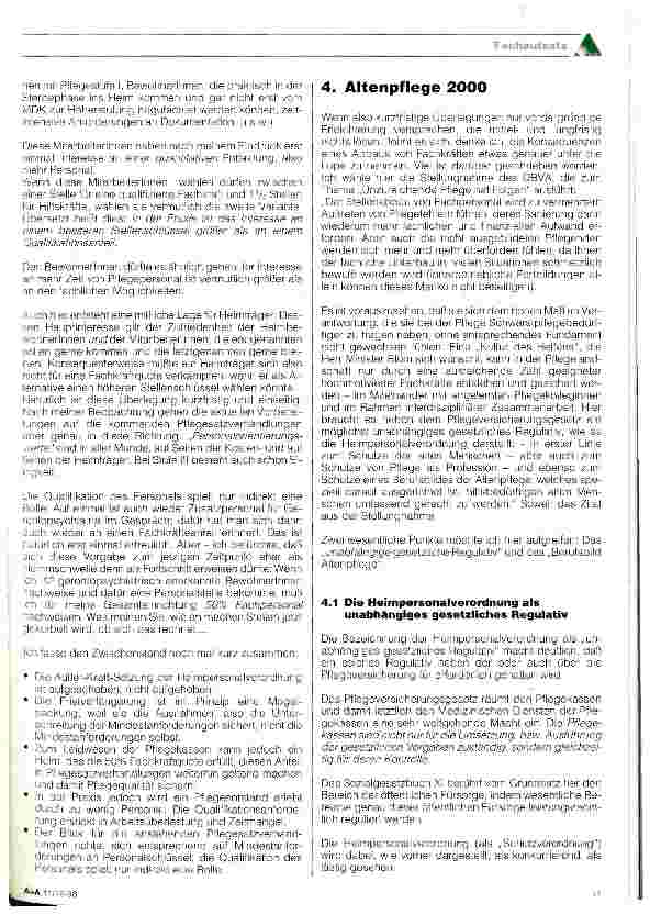 Vorschauseite 4: Heimpersonalverordnung Altenpflege
