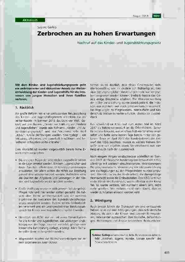 Vorschauseite 1: Zerbrochen an zu hohen Erwartungen