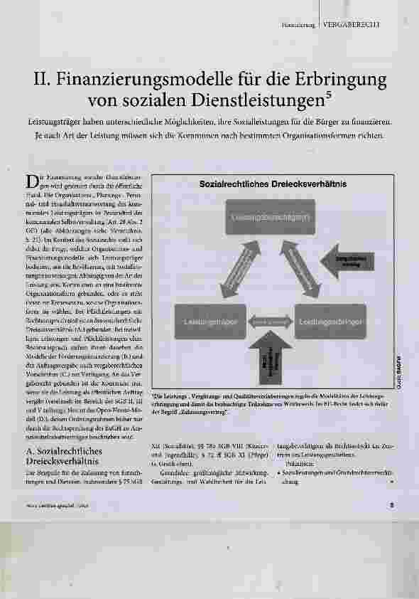 Vorschauseite 1: II. Finanzierungsmodelle für die Erbringung von sozialen Dienstleistungen