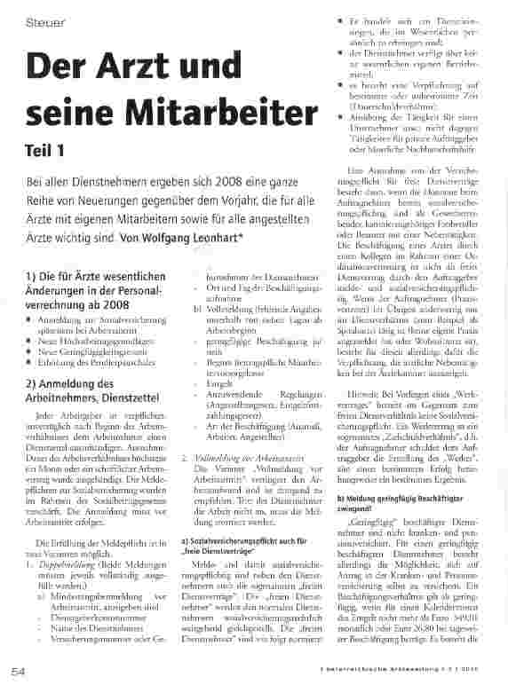Vorschauseite 1: Der Arzt und seine Mitarbeiter