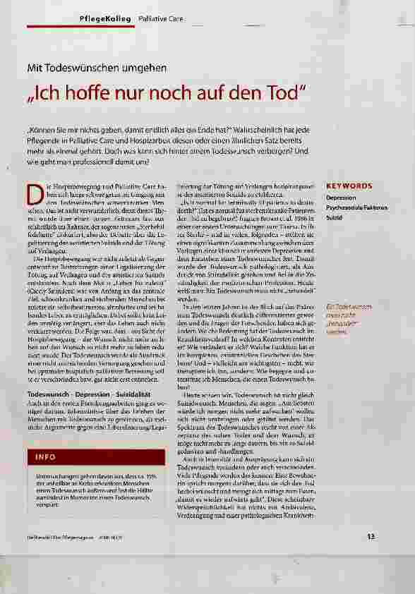 Vorschauseite 1: „Ich hoffe nur noch auf den Tod