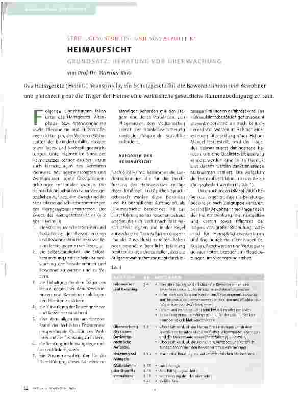 Vorschauseite 1: HEIMAUFSICHT