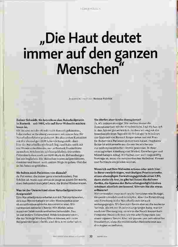 Vorschauseite 1: Die Haut deutet immer auf den ganzen Menschen