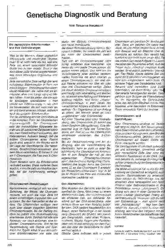 Vorschauseite 1: Genetische Diagnostik und Beratung