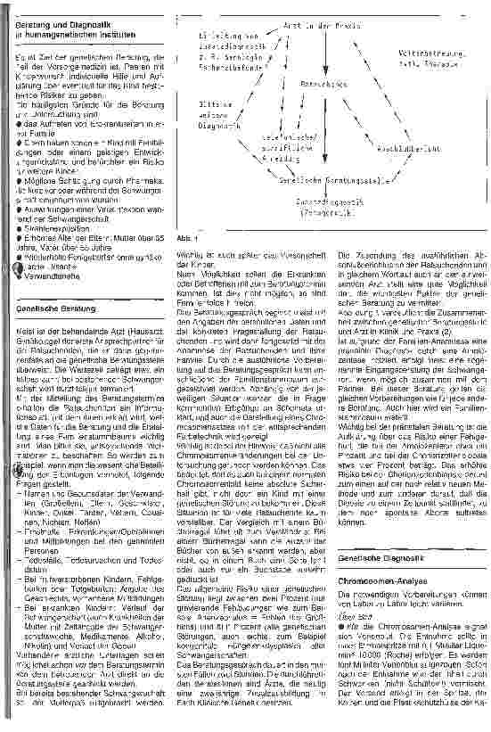 Vorschauseite 2: Genetische Diagnostik und Beratung