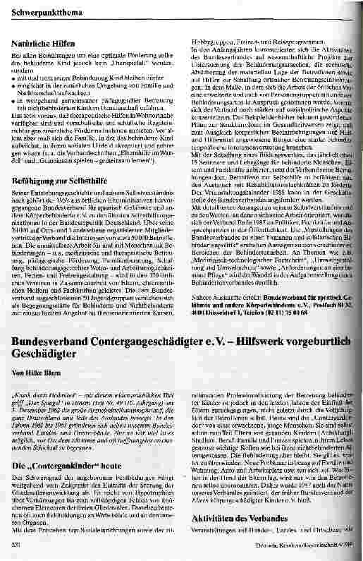 Vorschauseite 2: Selbsthilfegruppen stellen sich vor Bundesverband für spastisch Gelähmte und andere Körperbehinderte e. V.