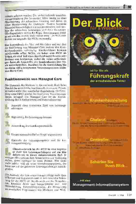Vorschauseite 3: Löst Managed Care die Probleme des deutschen Gesundheitswesens?